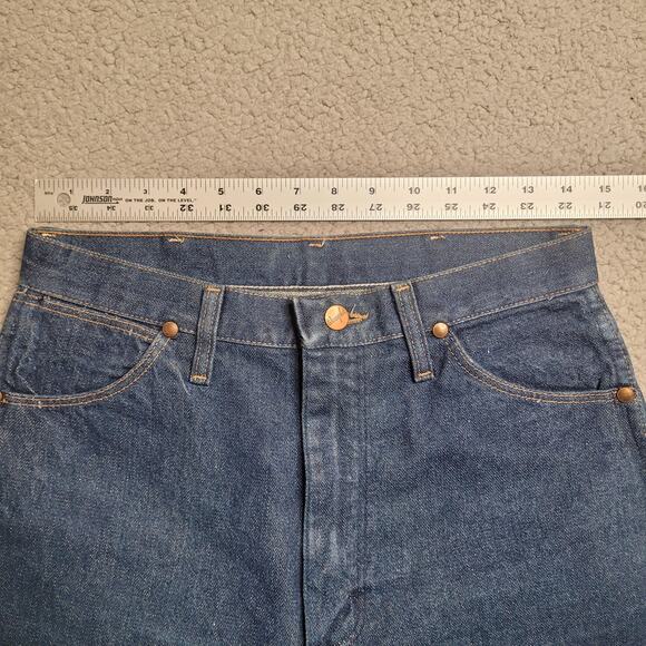 Vintage Wrangler Jeans Women 29x32 Blue Dark Wash High Rise Straight Leg 14MWZG - Picture 7 of 9